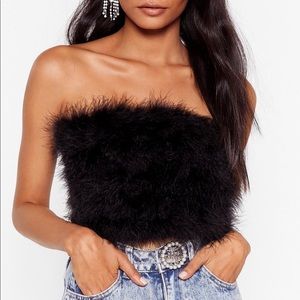 Nasty Gal furry tube top